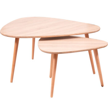 Set de mesas de centro modernas Enigma Eames con cubierta MDF y patas de madera