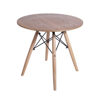 Mesa Lateral Eames redonda de madera natural