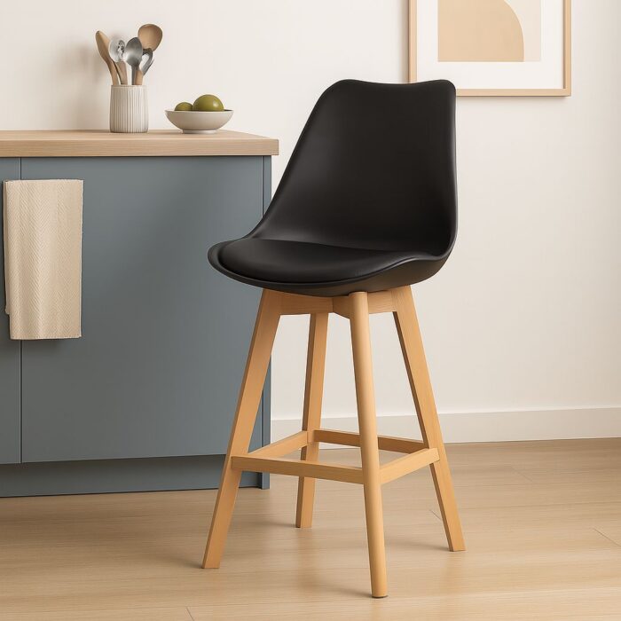 Taburete Escandinavo Negro - Imagen 2