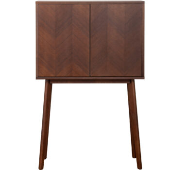 Bar Cabinet Café de MDF enchapado con puertas abatibles y repisas interiores