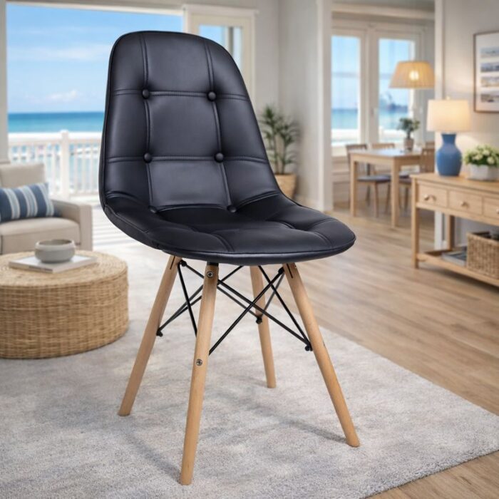 Silla Eames Acolchada Negra - Imagen 2