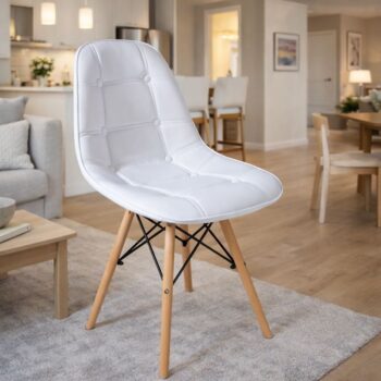Silla Eames Acolchada Blanca - Imagen 2