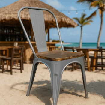 Silla Tolix sin Brazos Gris - Imagen 2