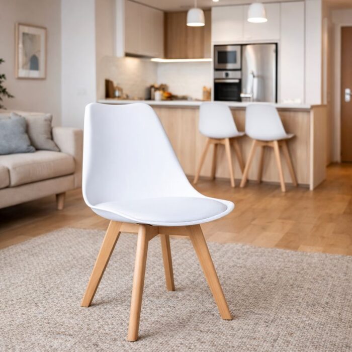 Silla Tulip Acolchada Blanca (Fecha de llegada 31 de Marzo) - Imagen 2