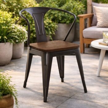 Silla Tolix con Brazos Gris Oscura (Fecha de llegada 31 de Marzo) - Imagen 2