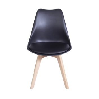 Silla Escandinava Acolchada Negra - Imagen 4