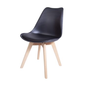 Silla Escandinava Acolchada Negra - Imagen 3