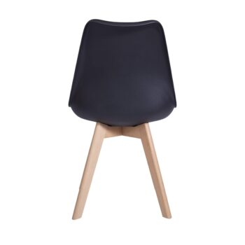 Silla Escandinava Acolchada Negra - Imagen 5