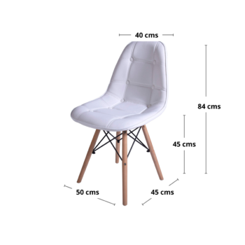 Silla Eames Acolchada Blanca - Imagen 3