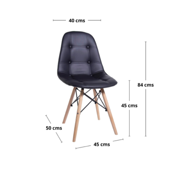 Silla Eames Acolchada Negra - Imagen 3