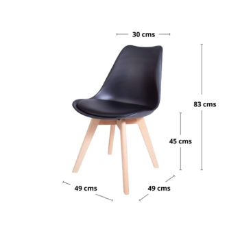 Silla Escandinava Acolchada Negra - Imagen 7