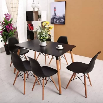 Mesa Comedor Eames Rectangular Negra (Fecha de llegada 31 de Marzo) - Imagen 2