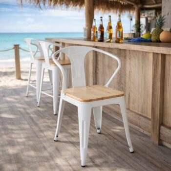 Silla Tolix con brazos Blanca (Fecha de llegada 31 de Marzo) - Imagen 2