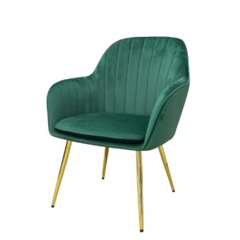 Sitial Velluto tapizado verde con patas doradas – White Market