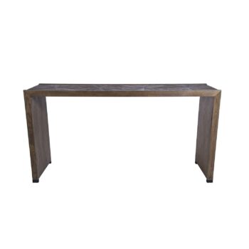 Arrimo Dalí de madera de roble con diseño geométrico en color café