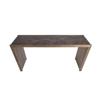 Arrimo Dalí de madera de roble con diseño geométrico en color café